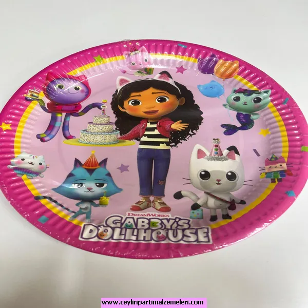 Gabbys Temalı Karton Tabak